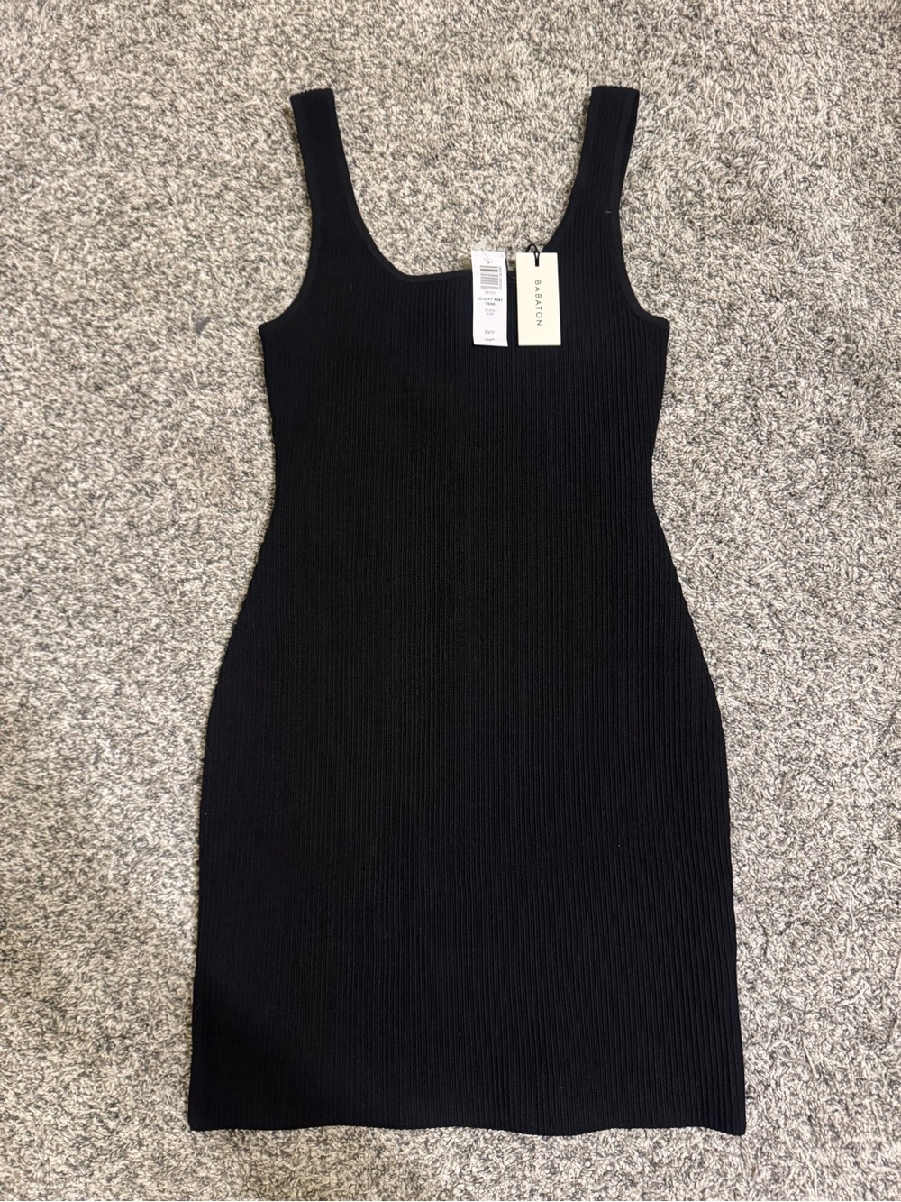NWT Aritzia Babaton Sculpt Knit Tank Mini Dress Black XS